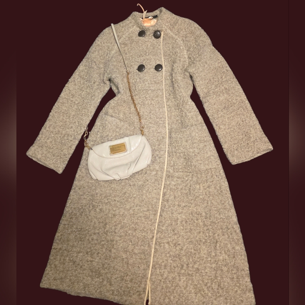 Marc Jacobs Grey Wool Coat 8 Bundled with Marc Jacobs Purse